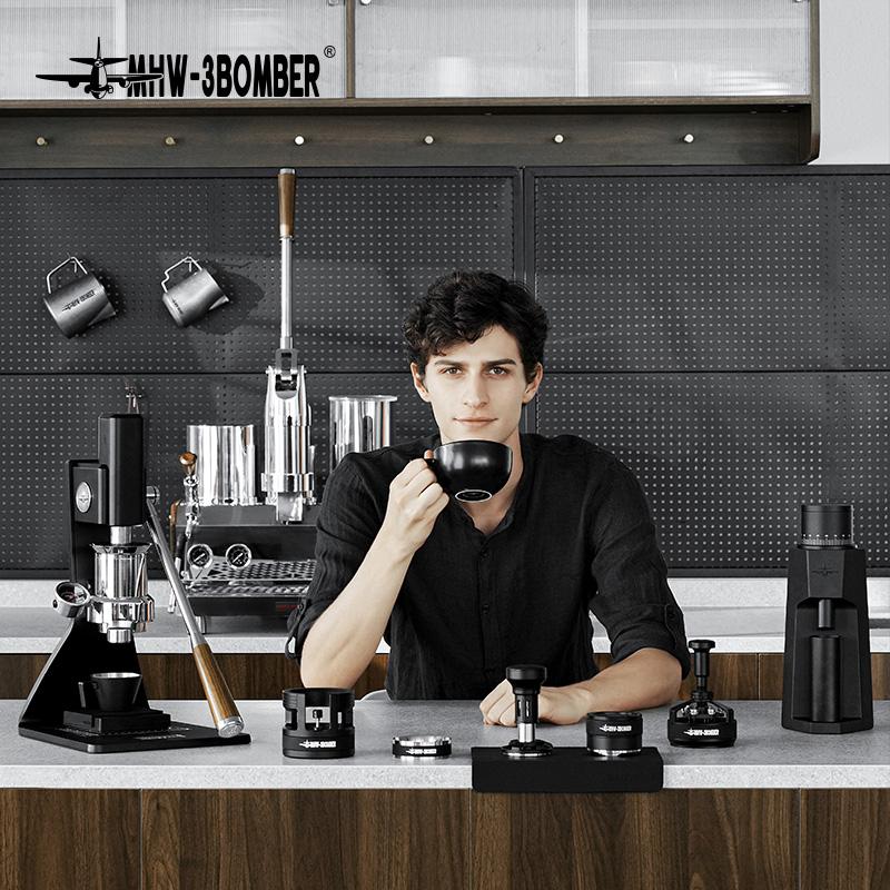 MHW-3BOMBER WDT Espresso Stirrer for 51/53/58mm Portafilter Distribution Tool Adjustable Depth with 6 Needles Coffee Accessories