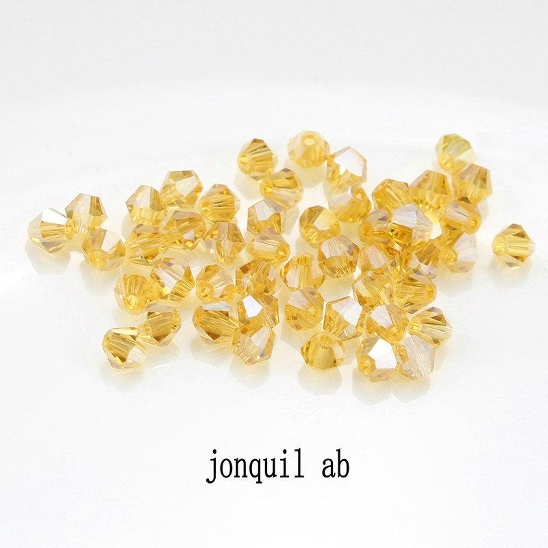 4mm 100pcs Shiny Crystal Beads Bicone Beads Glass Beads Loose Spacer Beads for Bracelet DIY Jewelry Making 200pcs