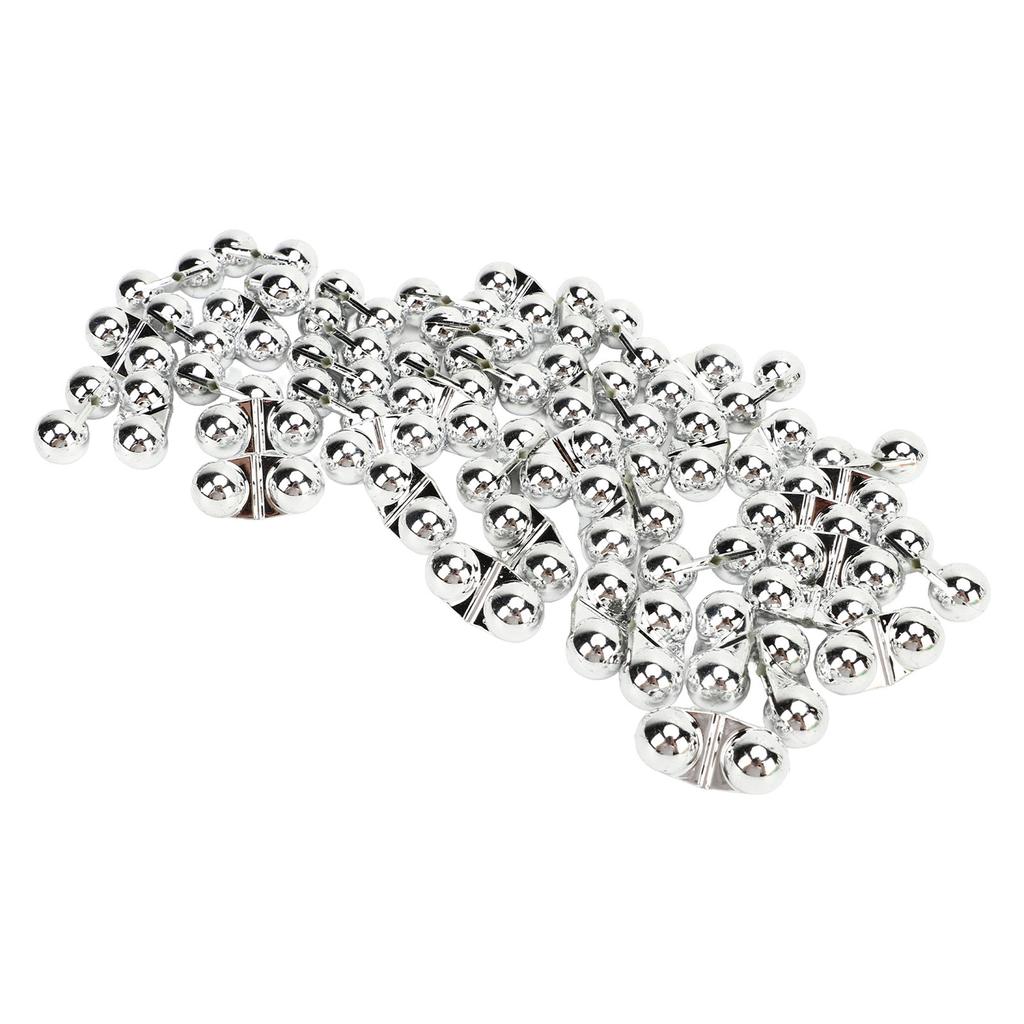 50PCS Fishing Double Rattle Metal Sea Fishing Attractor Bell Beads with Plastic Case for Luring Fish Silver