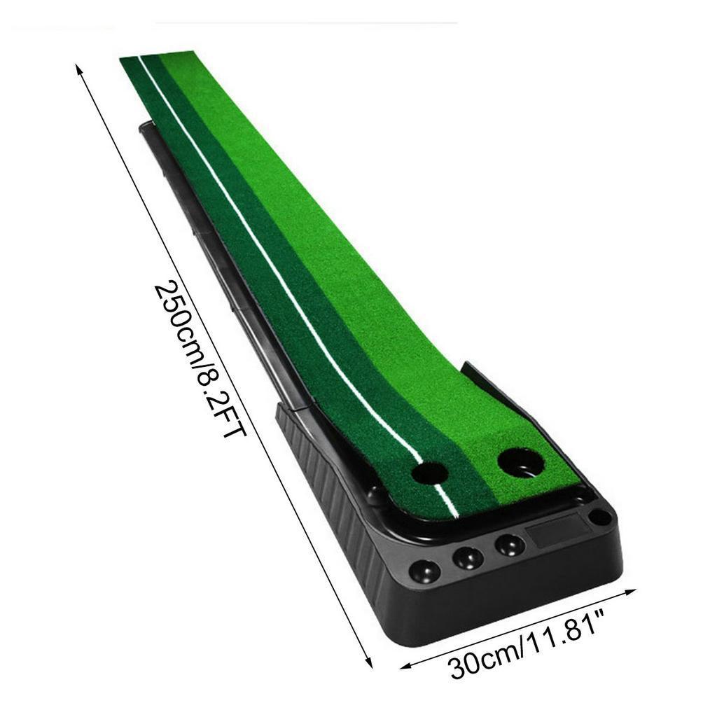 Mata do puttowania golfa Trener puttera golfowego Zielony dywan do puttera Zestaw do ćwiczeń Powrót piłki Mini golf Putting Fairway 250 x 30 cm