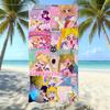 Sailor Moon Microfiber Beach Towel Quick-Drying Absorbent Cartoon Printed Swimming Bath Towel Seaside Portable