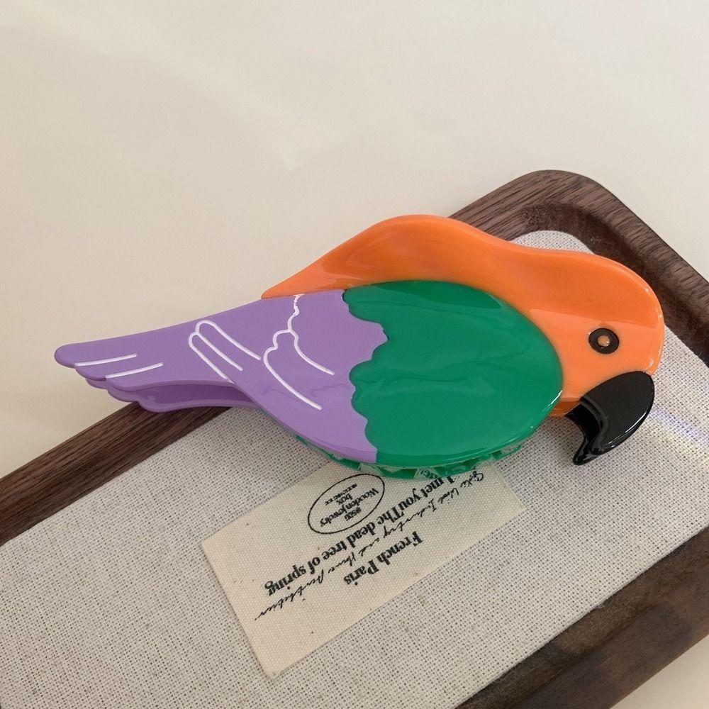 Grampo de cabelo de animal de ácido acético, grampo de tubarão papagaio, garra de cabelo de acetato criativa, diária