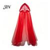 Little Red Riding Hood Cape Hooded Mesh Cloak for Adults, 2 Layer Sheer Tulle Cape, Halloween Gothic Witch Queen Cosplay Costume Renaissance
