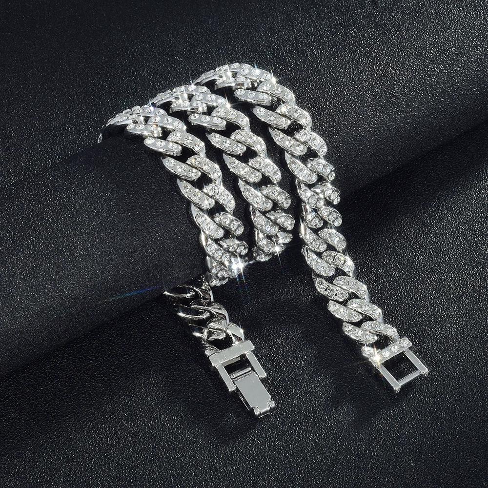 New High Quality 9MM Width Miami Cuban Chain Necklace For Men Women Hip Hop Iced Out Bling Charm Chains Necklace Fashion Jewelry