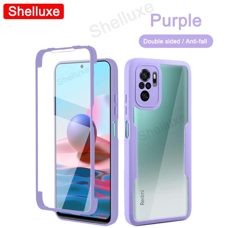360 Viso korpuso priekinis+galinis skaidrus dėklas Shelluxe skirtas Xiaomi Redmi Note 10S 10T 10 Pro Max Note10 Note10S silikoninis dvipusis dangtelis