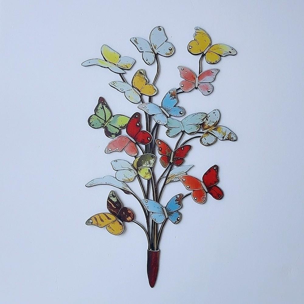2D Flat Butterfly Yard Stake Decorative Butterfly Plant Stake Metal Garden Stake  Lawn Decoration