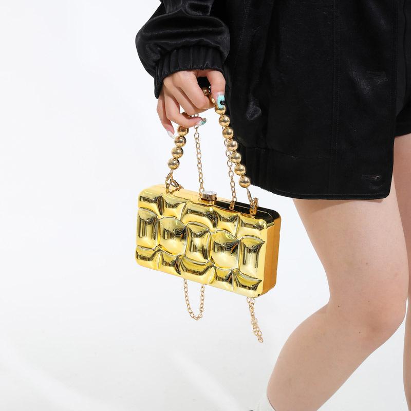 Women's Handbag Bags for Women 2025 Clutches Fashion Geometric Mini Party Evening Purse Crossbody Shoulder Bag Gold Box Clutch