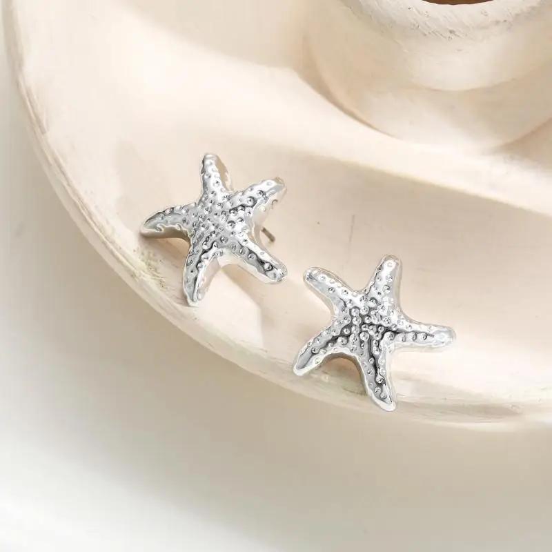 New Exaggeration Ocean Shell Texture Stud Earrings For Women Trendy Accessories Personalization Jewelry Earrings Daily Wear