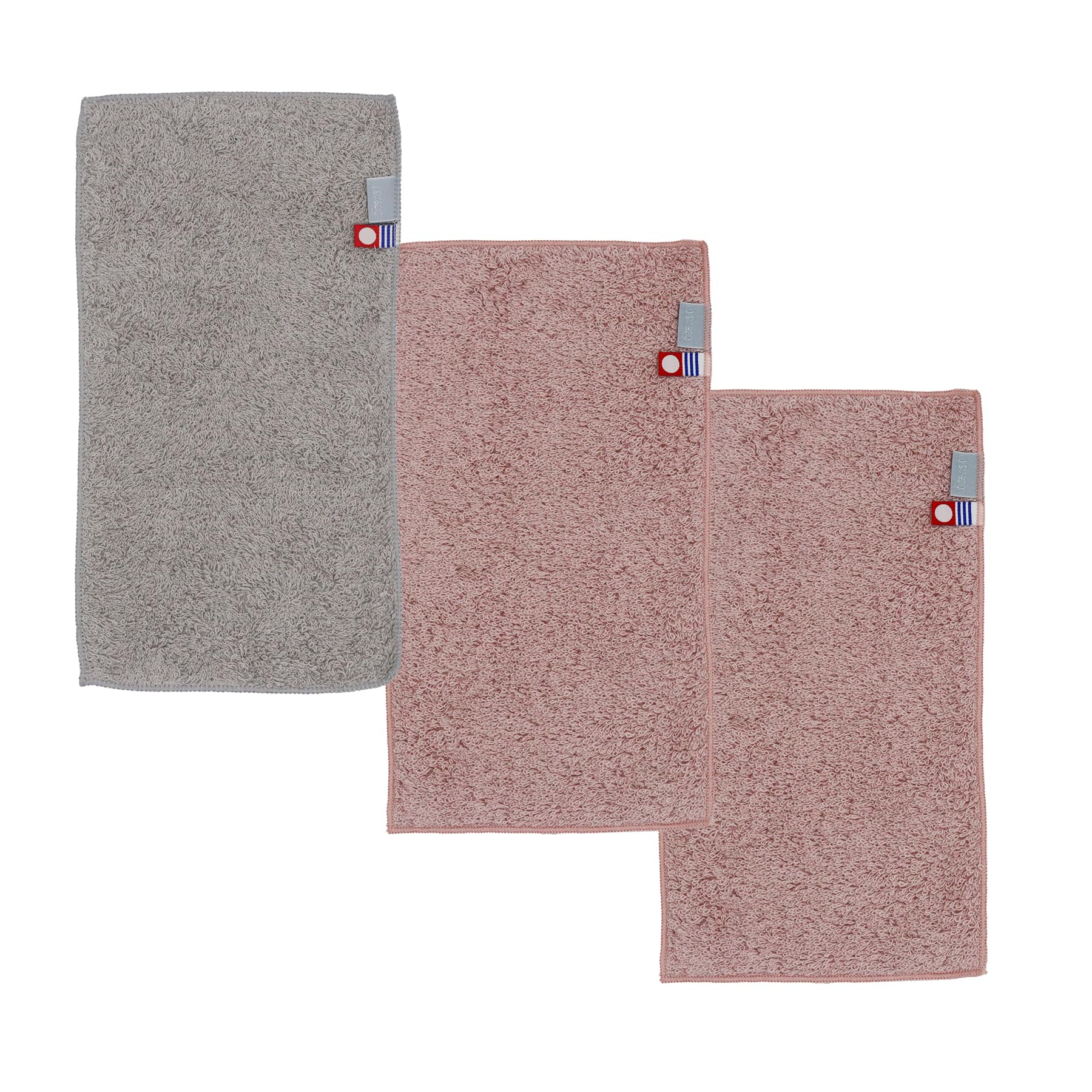 

Made in Japan, certified Imabari towel, half-size handkerchief, 13 x 25 cm, set of 3 (2 pink, 1 silver), soft and fluffy special yarn, 100% cotton.