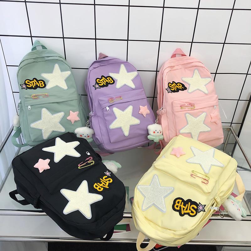 Schoolbag Japanese cartoon cute backpack women's large capacity leisure travel backpack campus high value star student schoolbag