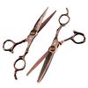 6.0-Inch Bronze Gold Damascus Steel Hairdressing Thinning Scissors with Serrated Blade