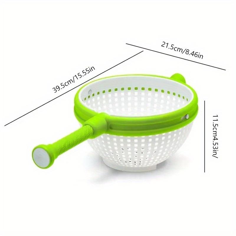 Salatschleuder Küche Gemüsewascher Zentrifugale Abtropfschale, Einfach zu bedienen, 2 in 1 Faltbarer Salattrockner, Sieb für Mehrzweckgebrauch mit Griff