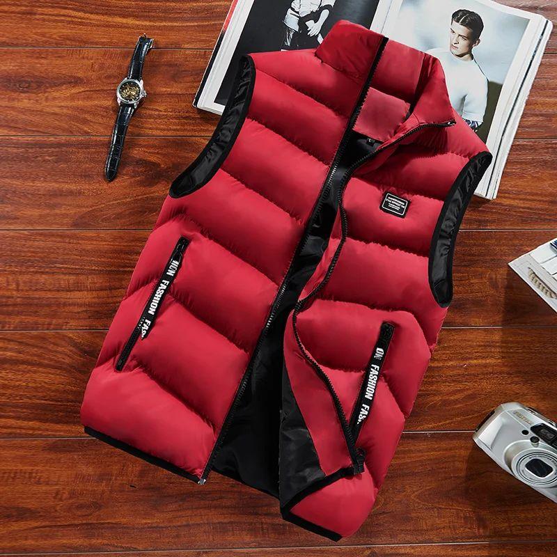 Spring Fashion Mens Jacket Sleeveless Vest Thermal Soft Vests Casual Coats Male Cotton Mens Vest Men Thicken Waistcoat