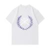 Men's 100% Cotton Crew Neck Short Sleeve T-Shirt, Chi Rho Alpha Omega Laurel Wreath Print Casual Comfortable Breathable Fashion Tee for Daily Wear Rel