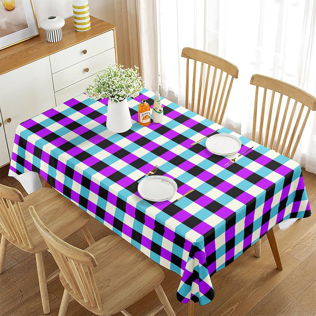 Checkered Tablecloth Rectangular Dining Table Tablecloth for Coffee Table Mat Kitchen Picnic Travel Party Decoration Tablecloth