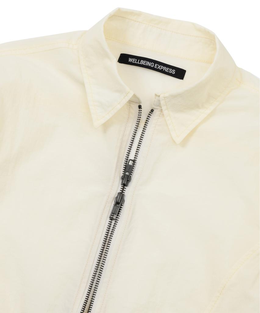 WELLBEING EXPRESS Nylon Pocket Zip Up Shirt Ivory