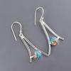 Spiny Oyster Gemstone 925 Sterling Silver Jewelry Handcrafted Earrings 1.45" EE-66-20