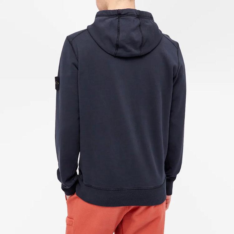 Stone Island Garment Dyed Hoodie Navy Men Tops Blue 741564151-V0020