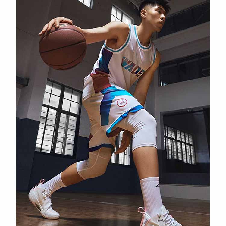 Li-Ning Way of Wade Printed Letter Patchwork Casual Shorts Men Shorts White AAPT051-4