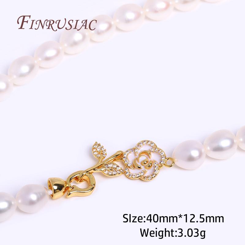 Inlaid Zircon Connector Bead Clasps Fastener DIY Jewelry Making,Classic 18K Gold Plated Pearl Clasps For Necklace Making