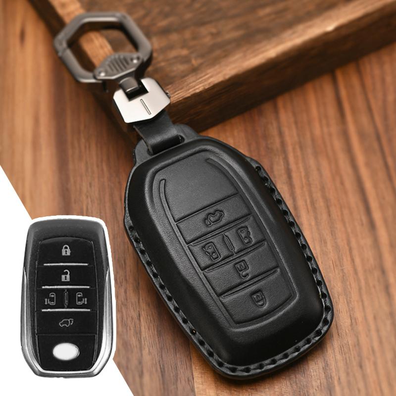 Genuine Leather Protector for Toyota Key Cover Domineering Reiz Rav4 Cruiser Crown Key Case Cover Fob