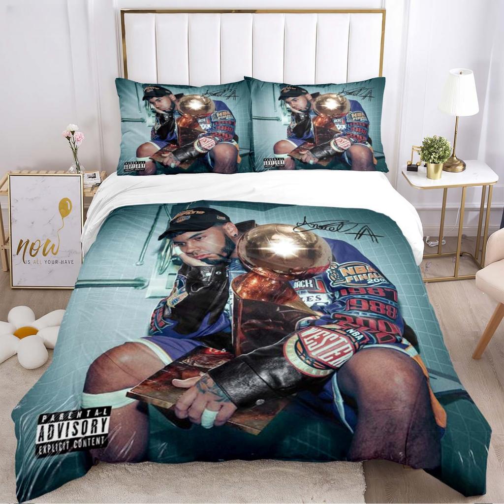 Anuel AA Rapper Hip Hop Singer All Season Duvet Cover Bedding Set Soft Quilt Cover and Pillowcases Teen Single_Double_Queen_King