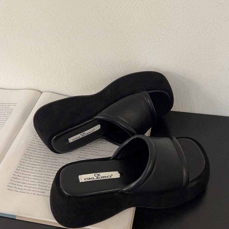 Women's Summer 2025 One-Strap High Heel Sandals - Round & Open Toe, Soft-Thick Sole, Comfortable for Commute