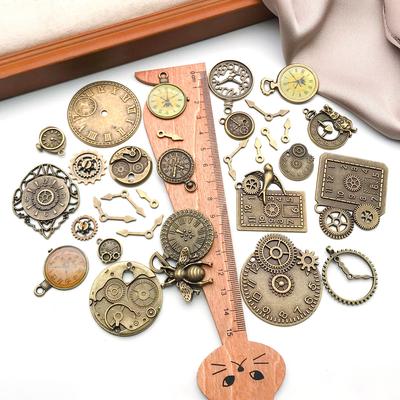 Retro-Uhr Steampunk Zahnrad-Uhr Mechanischer Anhänger DIY Armband Halsketten-Zubehör Schlüsselanhänger Zubehör Handarbeiten