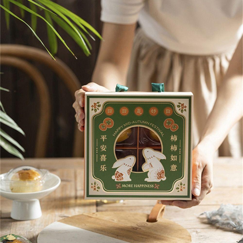 Handmade Dessert Gift Box Bronzing Process Mooncake Packaging Boxes Durable   Guest Party