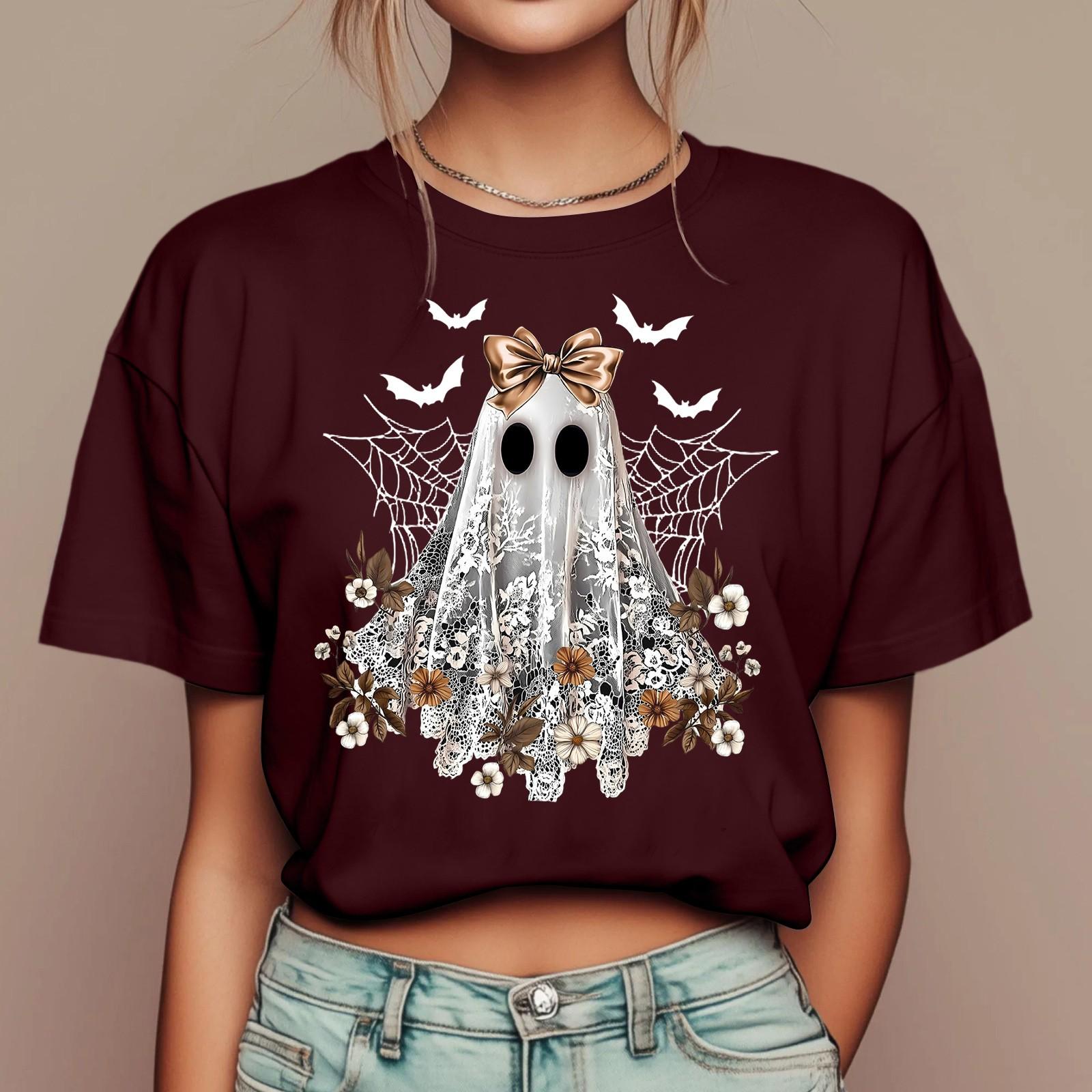 

Женские повседневные футболки с принтом для фестиваля, с коротким рукавом, с цветочным коротким рукавом, с круглым вырезом, ретро, с коротким рукавом, летние, повседневные топы XL