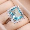 Gorgeous Big Cubic Zirconia Rings Women for Anniversary Party Fashion Elegant Female Rings Good Quality Luxury Jewelry