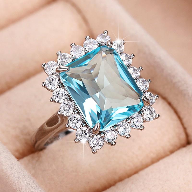 Gorgeous Big Cubic Zirconia Rings Women for Anniversary Party Fashion Elegant Female Rings Good Quality Luxury Jewelry