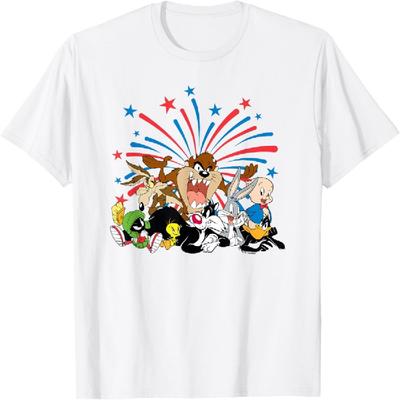 Looney Tunes 4th Of July Main Characters Group Shot T-Shirt