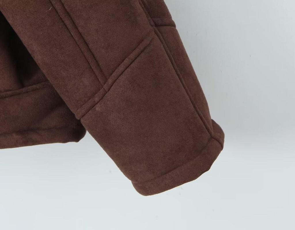 Lambswool Asymmetrical Single-Breasted Jacket - Casual Loose Fit for Autumn/Winter