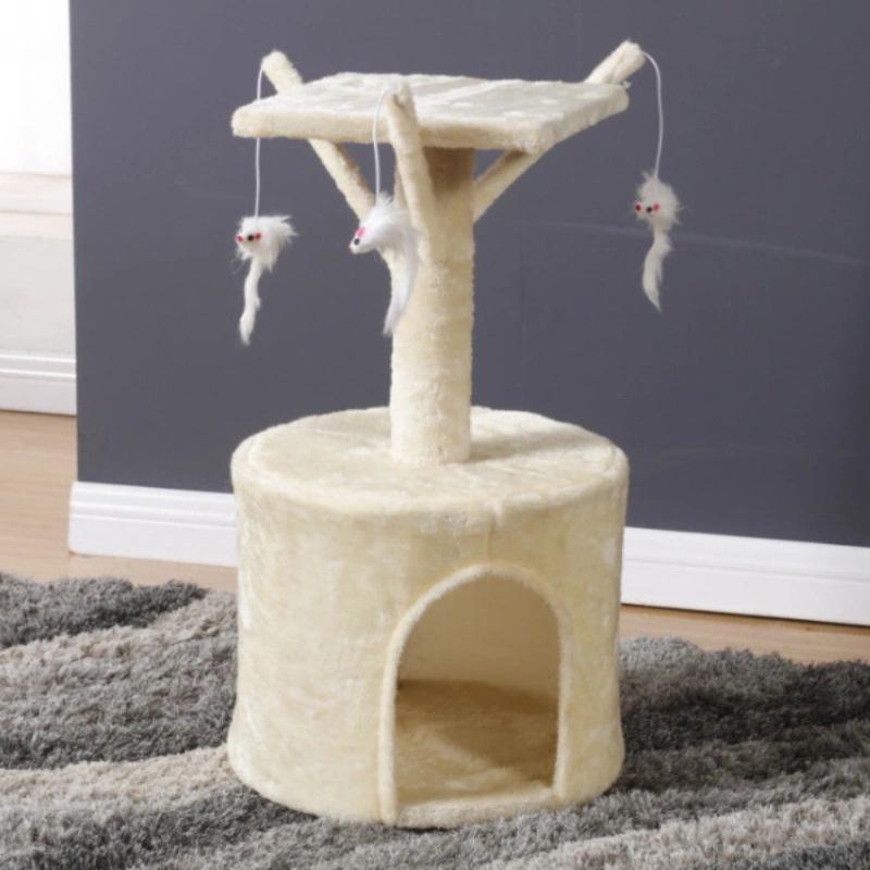 All-Season Cat Tree Tower with Hammock - Integrated Climbing Frame, Nest, and Shelf
