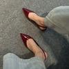 New Style Women's Patent Leather Pointed Toe Women Pumps Elegant Low Heels Sandals Casual Dress Street Style Shoes