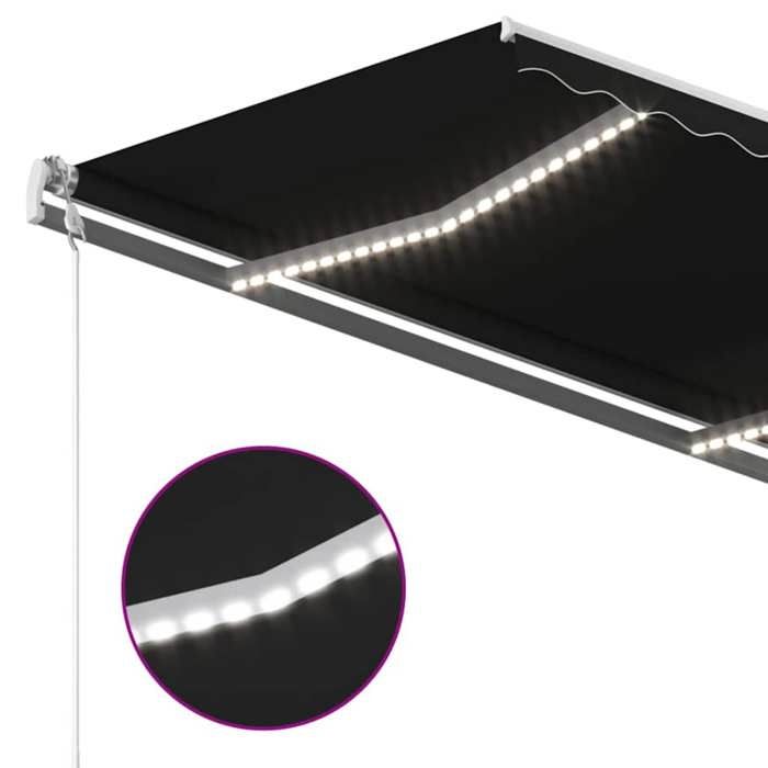 Exclusive House - Automatic Awning with Wind Sensor and LED 400x350 Cm Anthracite