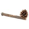 Natural Perch Bird Stand Pole Chewable Applewood Bird Perch Cage Accessories with Pine Cone for