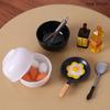 10Pcs/set Simulation Mini Bowl Egg Fryer Egg Beater Food Model Dollhouse Miniature DIY Doll House Accessories Furniture Decor