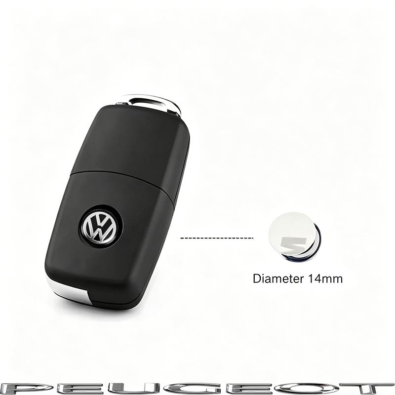 10/5Pcs 14MM Car Remote Key Badge Emblem Metal Logo Stickers For VW GTI Polo Golf Passat Tiguan Arteon Touareg CC Taigo Hub Cap