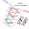 Diamond Cross Lock Shoelaces Rainbow Elastic Flat Laces Sneakers Without Ties Kids Adult No Tie Shoe Laces Rubber Bands Shoelace