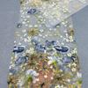 Wide 130cm Flower Embroidery Fabric Soft Tulle Nigerian Lace Fabrics Bridal Wedding Dress Cheongsam Prom Dress Applique Crafts