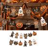 Hanging Wood Banners 12Pcs Vintage Halloween Decor Banner, Retro Banner Garland, Bunting Trick or Treat Party Decorations, Spooky Pumpkin