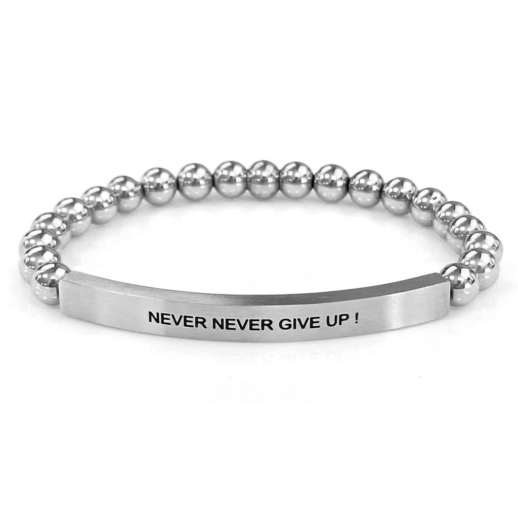 6Mm steel ball obsidian powder chalcedony stainless steel elbow lettering aquamarine bracelet