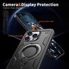 Armor Case for iPhone 16 13 12 14 15 Pro Max Plus Magnetic Magsafe Wireless Charging 360 Rotate Kickstand Ring Shockproof Cover