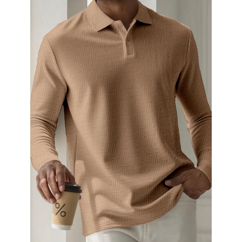 Men's Sweatshirts Spring/Autumn Polo Shirts Textured Men's Sports Polo Shirts
