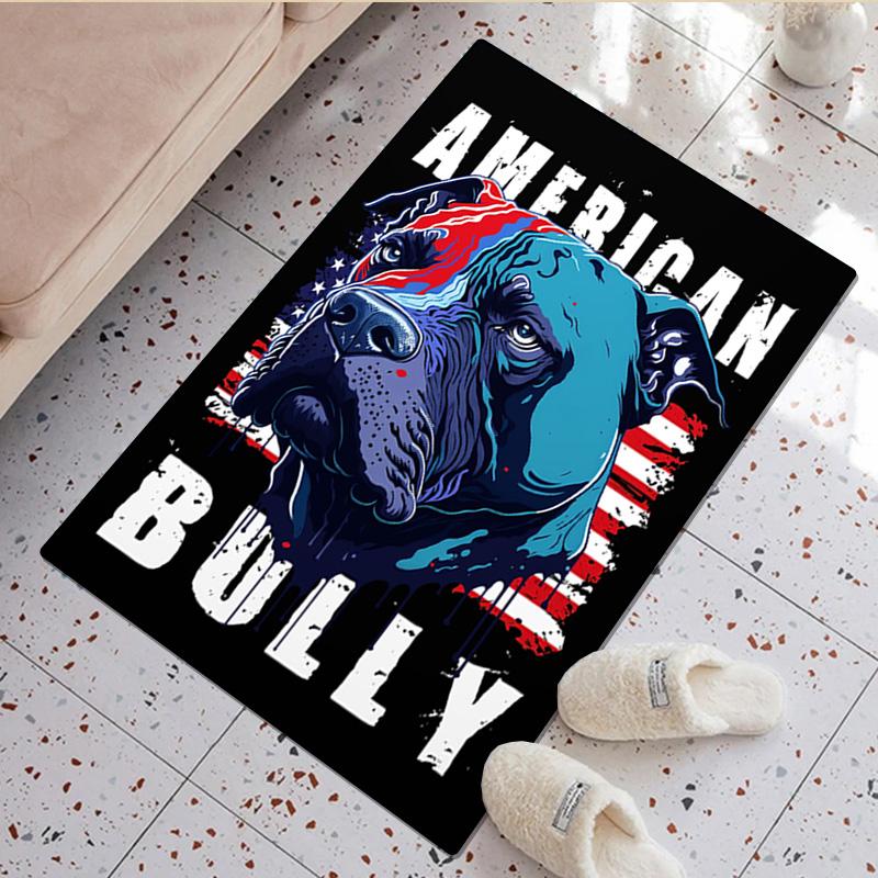 1Pc Pit Bull Print Rug - Computer Chair Area Rug Home Decoration Carpet For Living Room Bedroom Flooring Mat