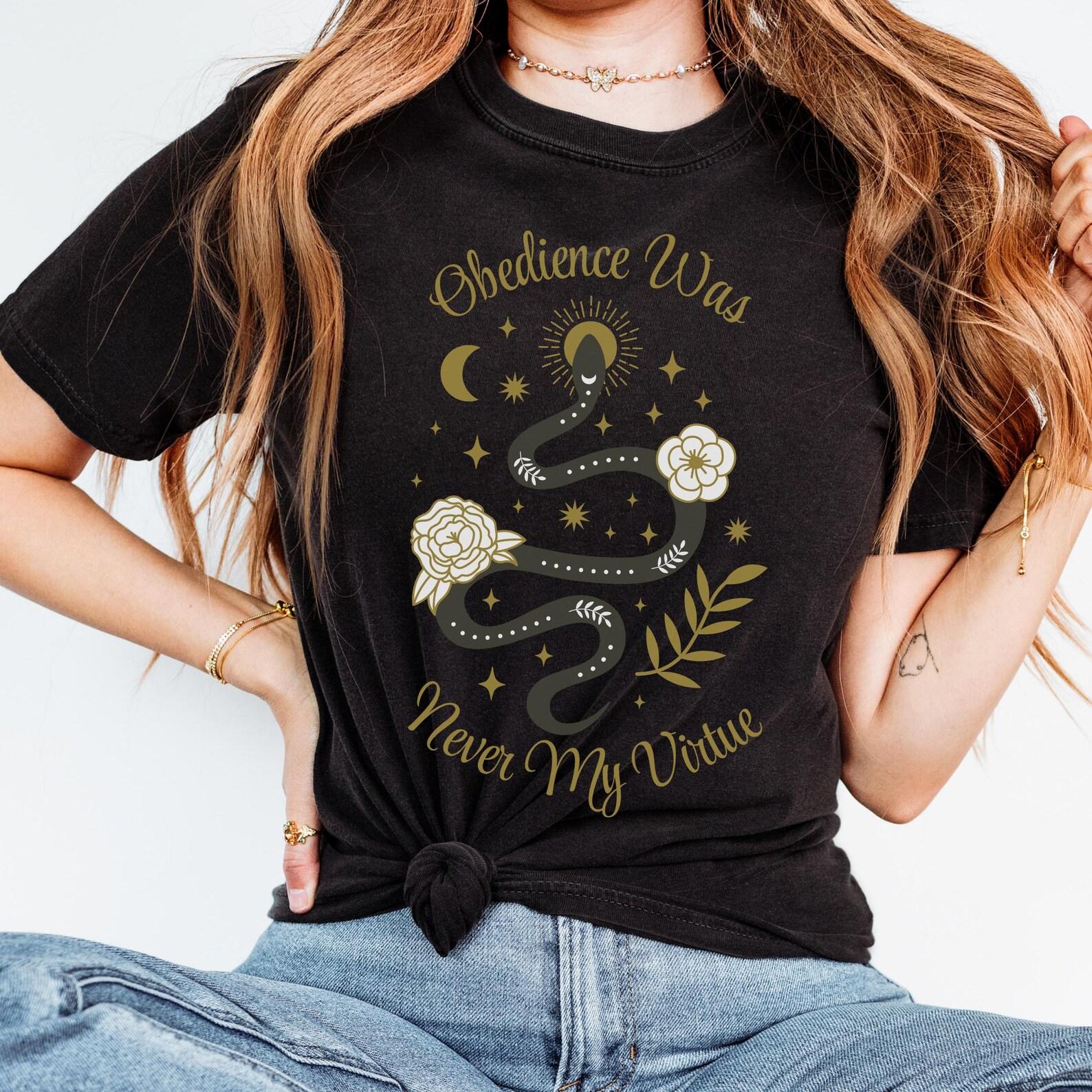 Feminist Snake Graphic Tee | Witchy Celestial Design S