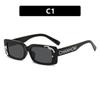 High Quality Printed letters small frame square sunglasses new retro sunglasses ladies Korean trend sunglasses fashion wear street shooting