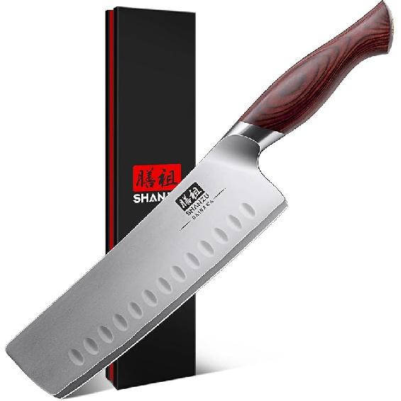 SHAN ZU Chef Knife 8 Inch, High Carbon Japanese 10Cr15Mov Stainless Steel Kitchen Professional Cooking Knife, Ultra Sharp Japanese Knife with